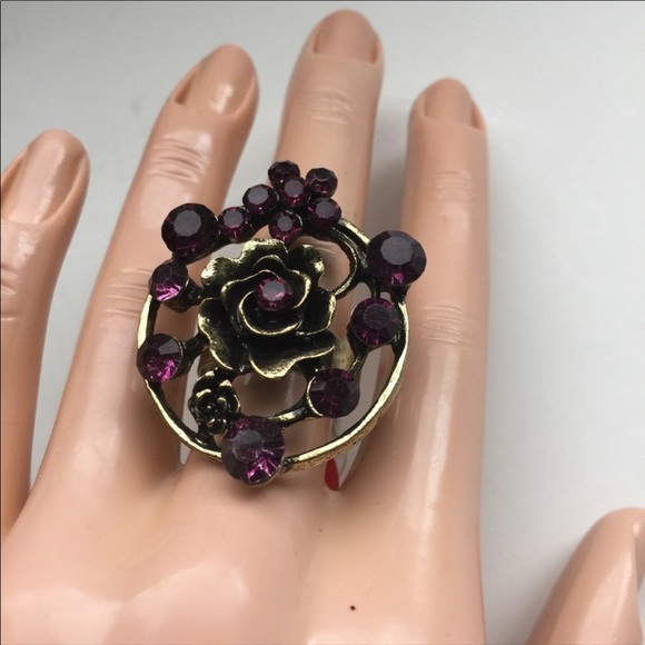 New‎ Purple Big Chunky Adjustable Statement Ring. Women's Fashion Jewelry - Picture 1 of 16